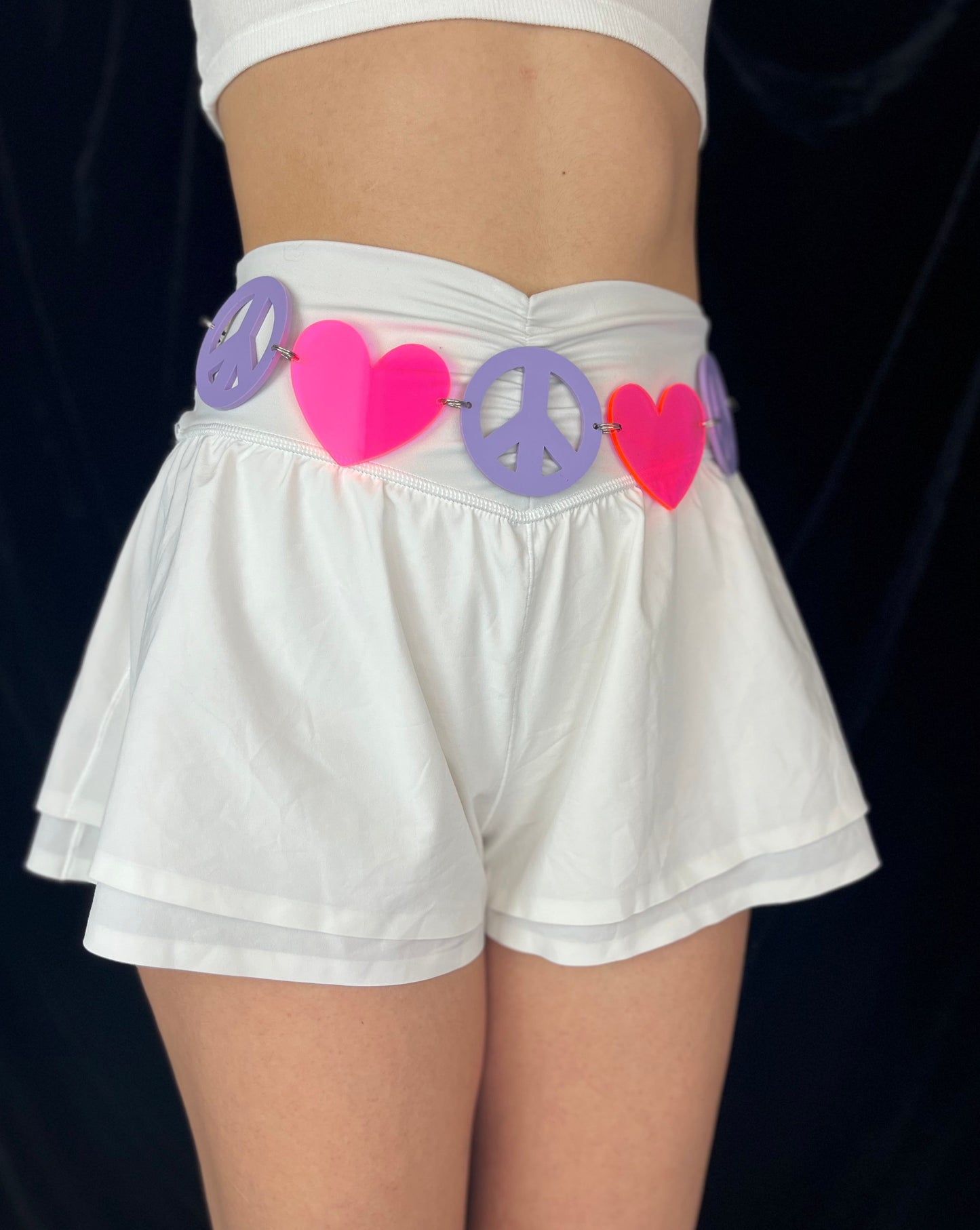 Peace and Love Belt (Purple and Pink)