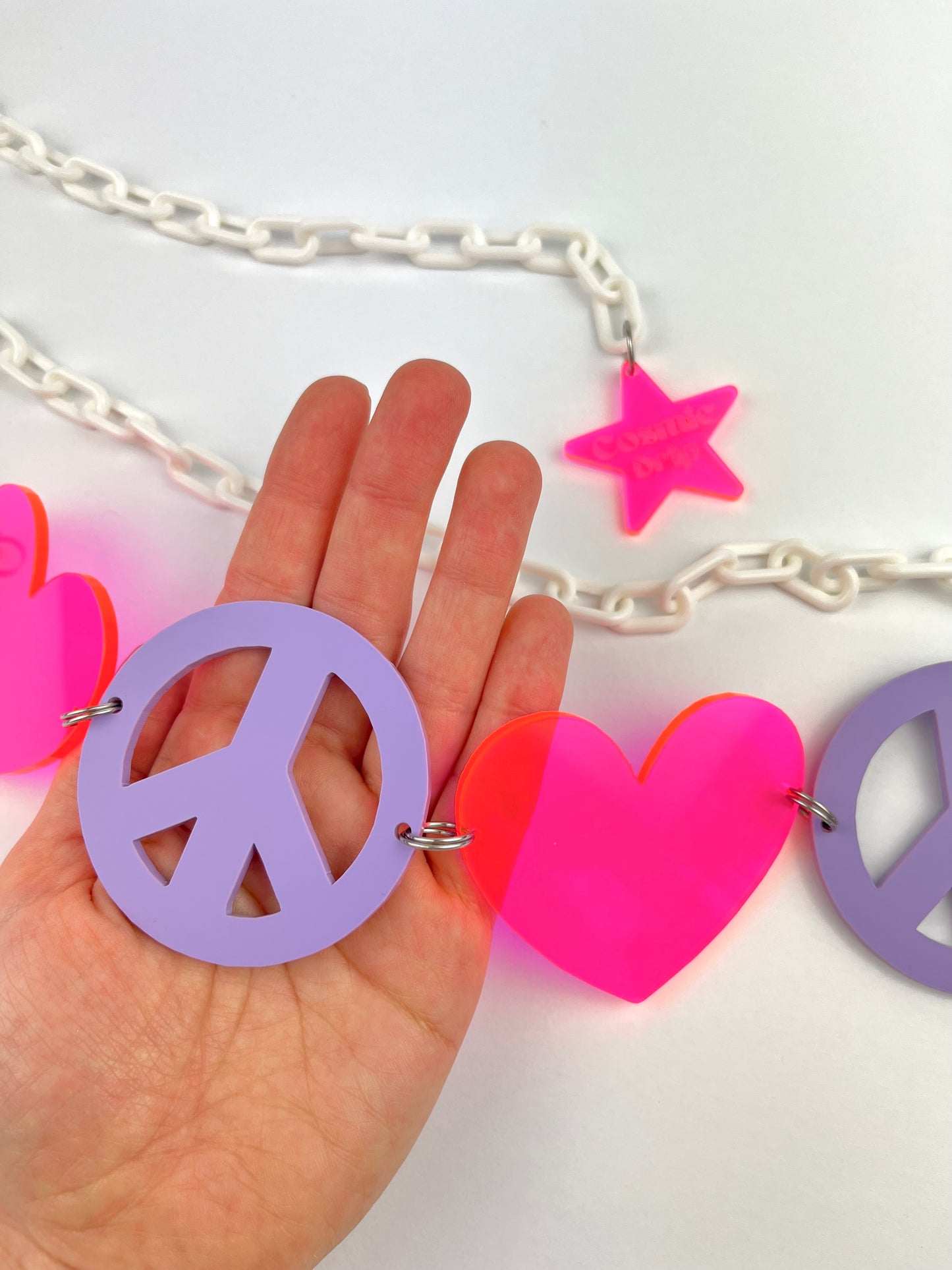 Peace and Love Belt (Purple and Pink)