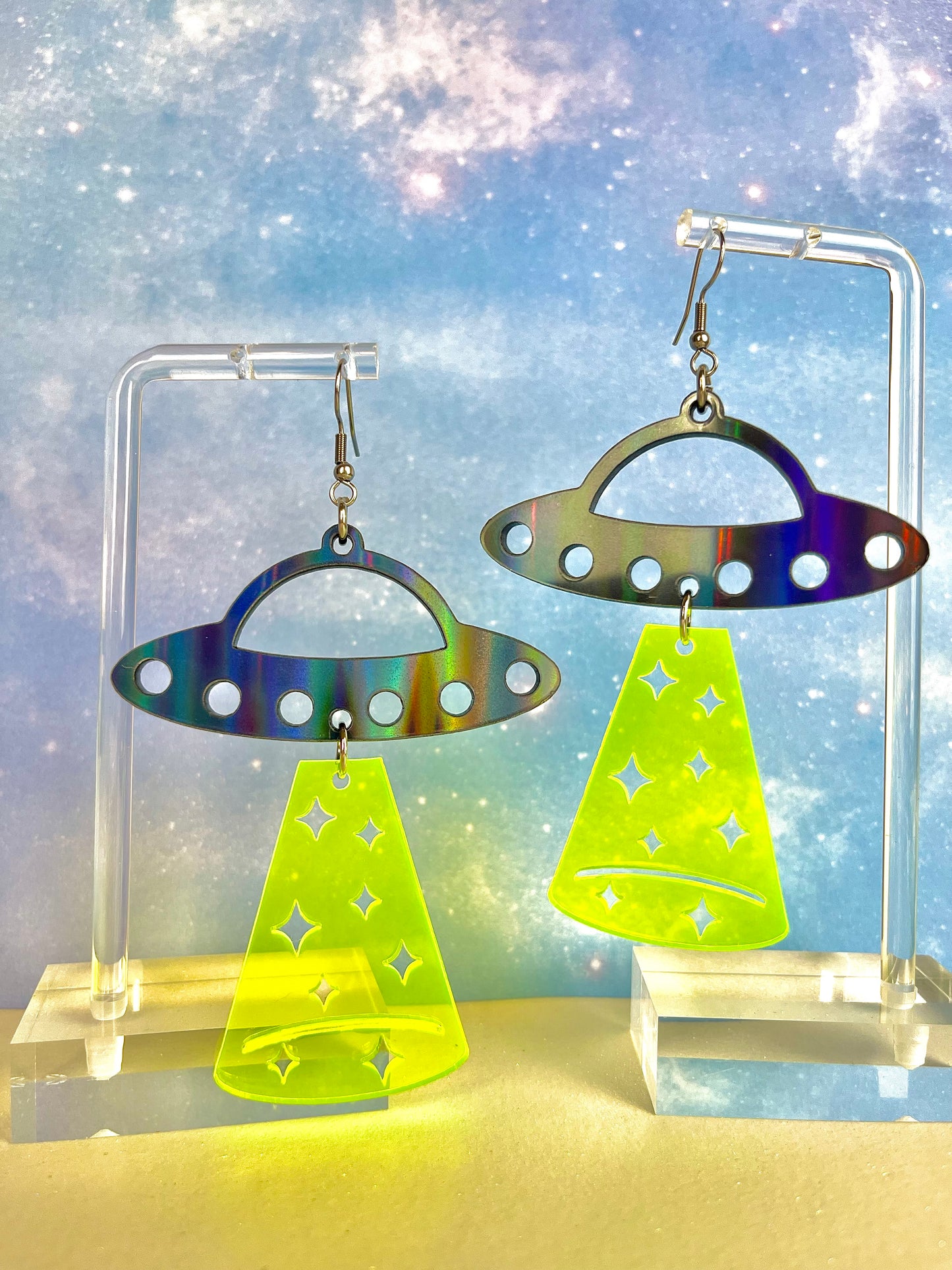 UFO Alien Beam Earrings