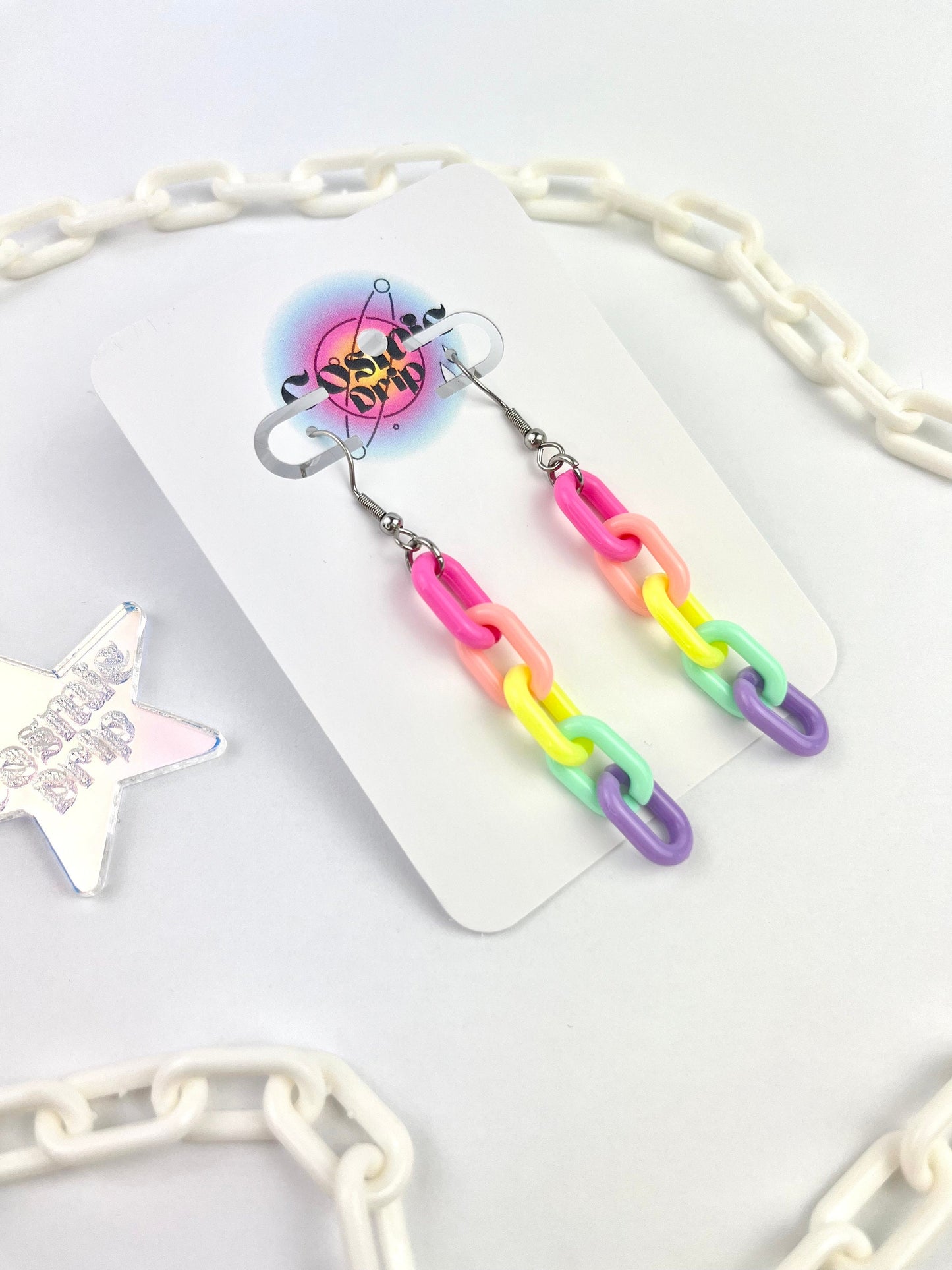Kawaii Pastel Chain Earrings