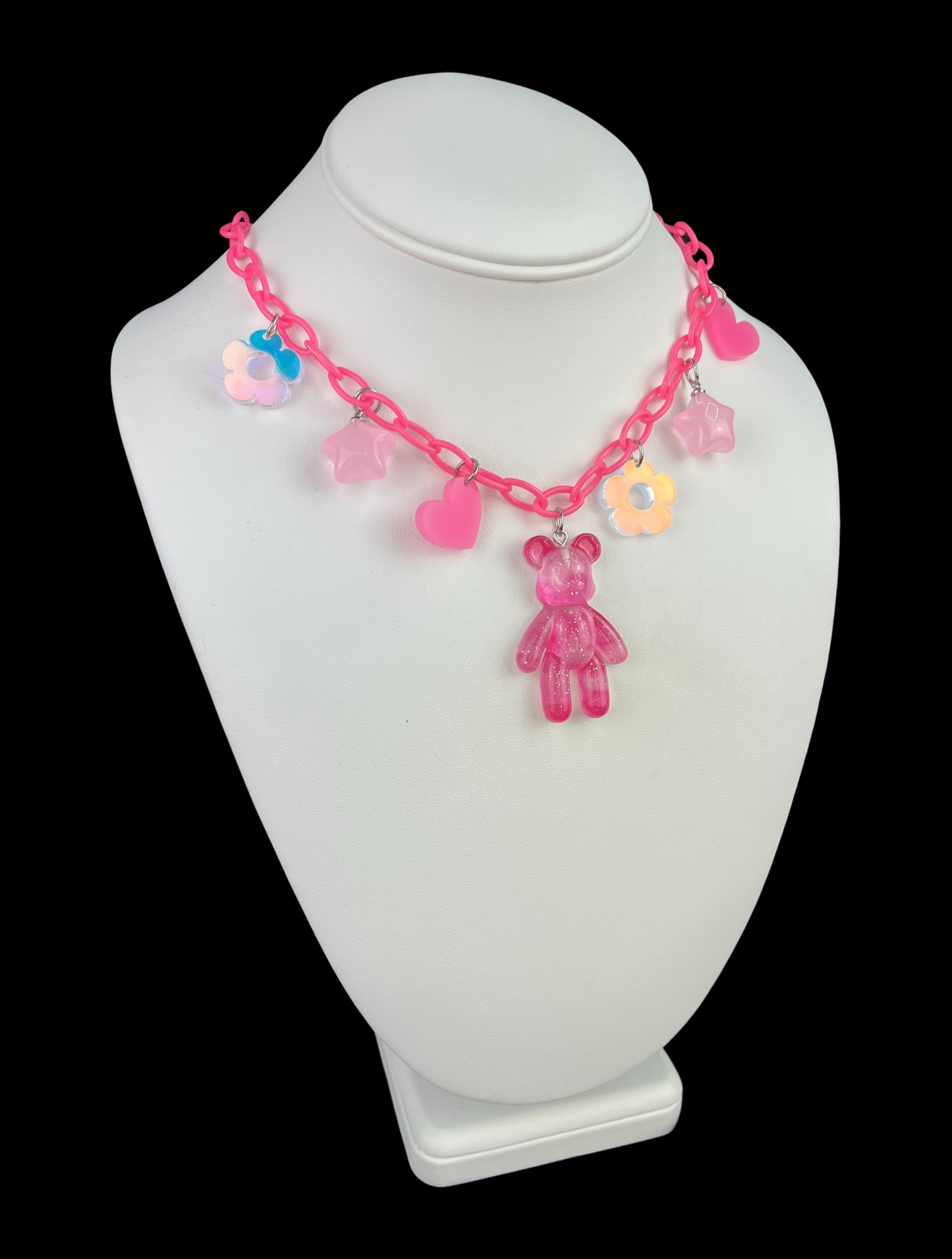 Pink Gummy Bear Charm Necklace