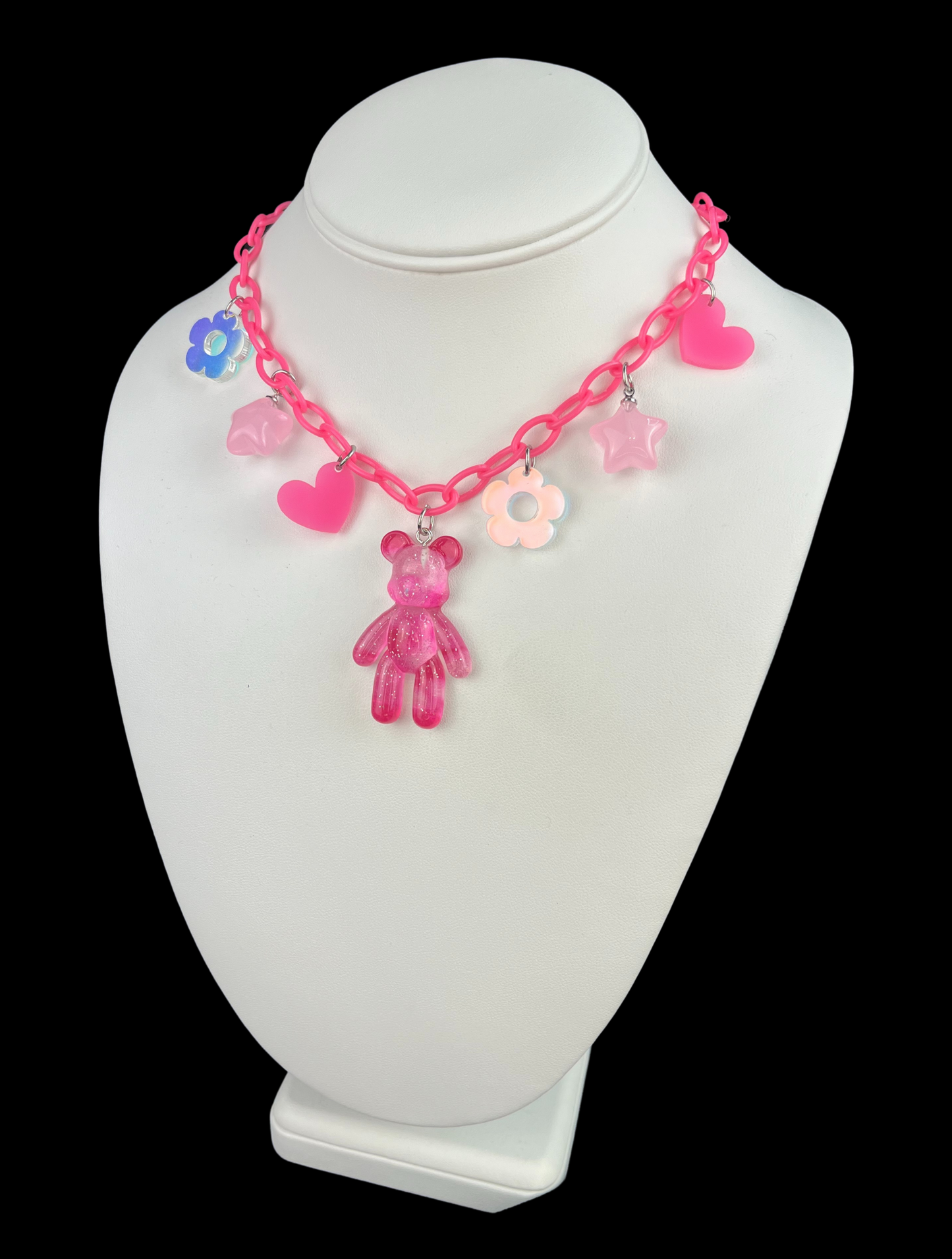 Pink Gummy Bear Charm Necklace