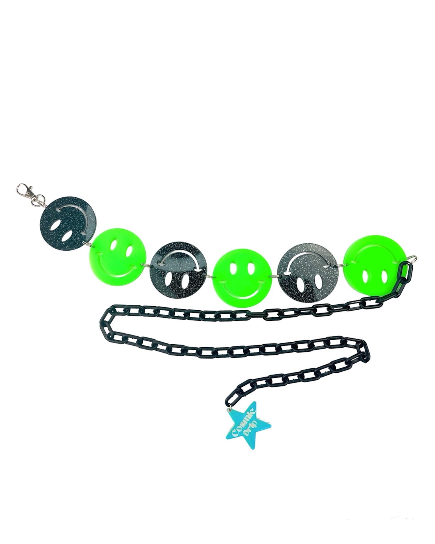 Black and Green Smiley Belt