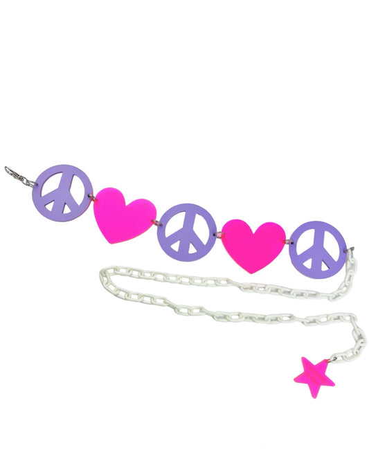 Peace and Love Belt (Purple and Pink)