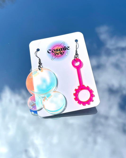 Bubble and Wand Earrings