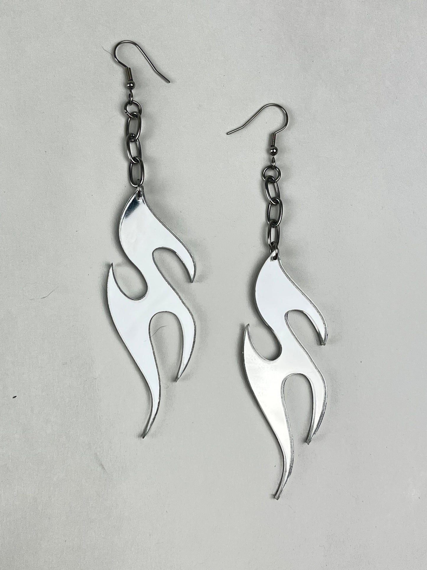 Chrome Flame Earrings