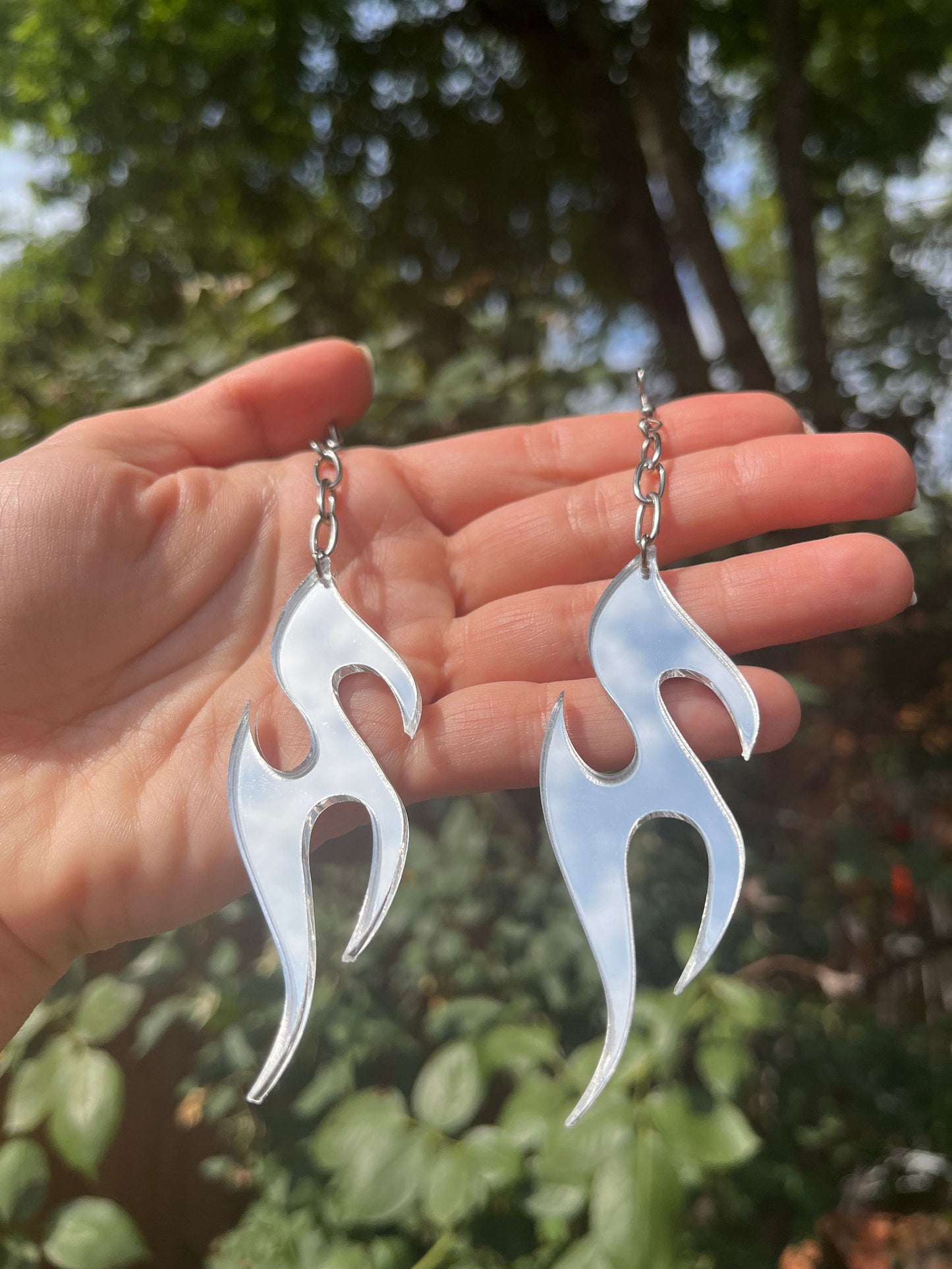 Chrome Flame Earrings