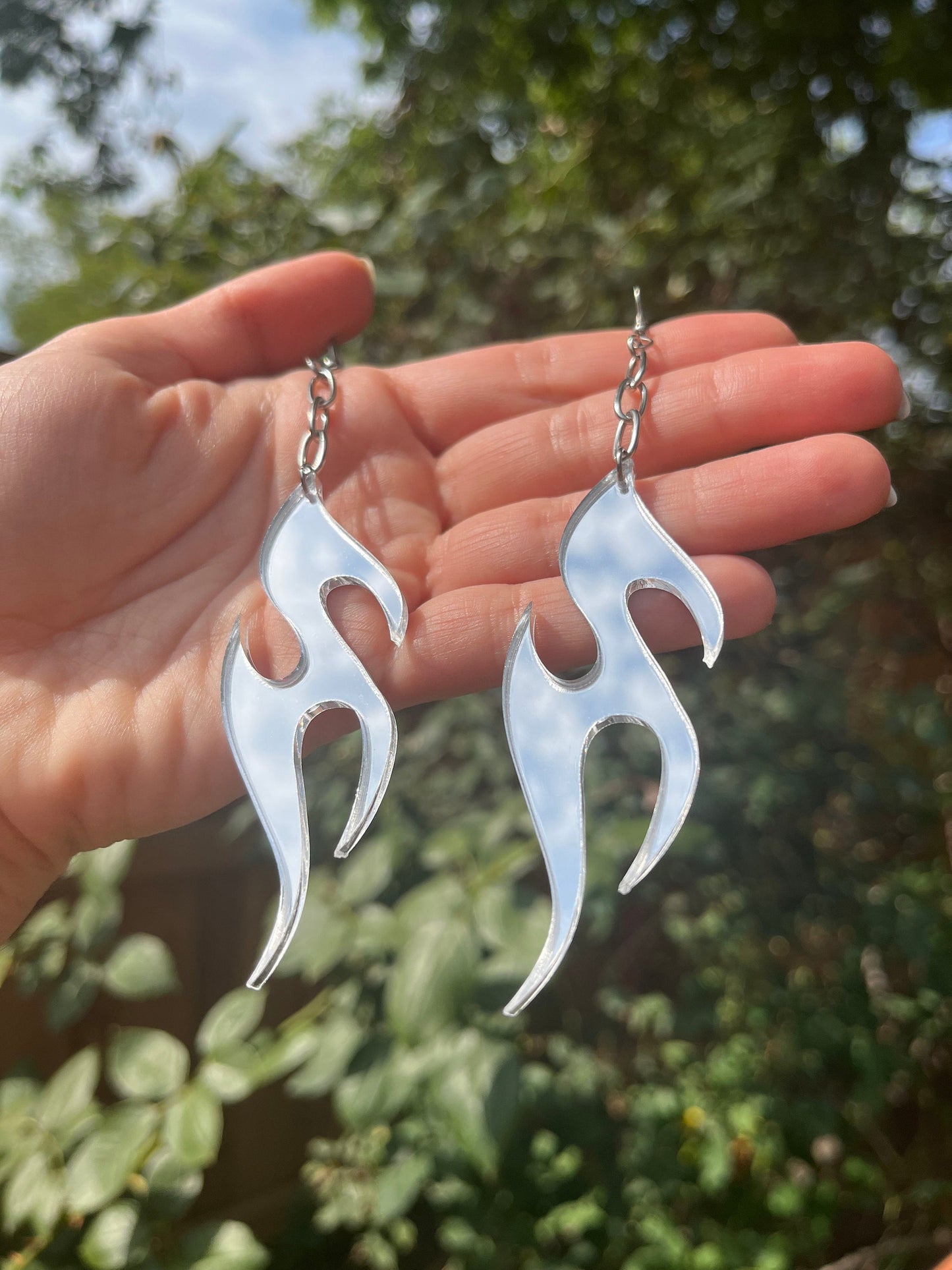 Chrome Flame Earrings